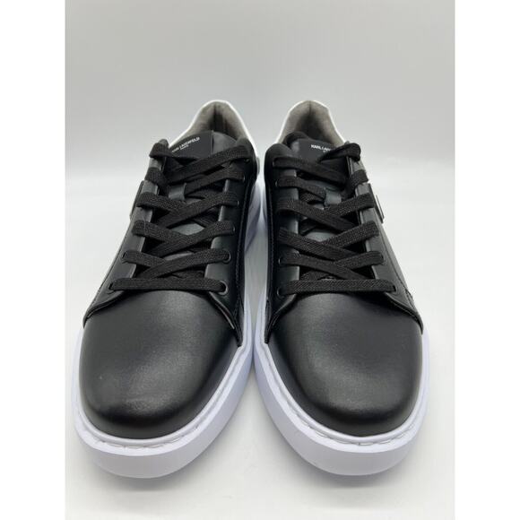 Karl Lagerfeld Paris Black Leather Shoes Designer Sneakers LF1S1107 Men Size 12M - Picture 10 of 11